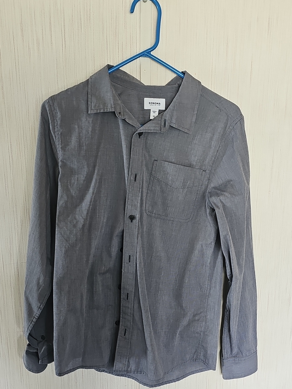 Sonoma Gray Long-Sleeve Button Shirt